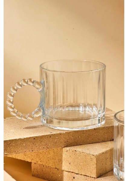 Tekno Trust Cam 2 Adet Cam Boncuk Kulplu Bardak Kupa Çay Kahve Meşrubat Bardağı 325ML Turuncu Meşrubat Bardağı indirimleri