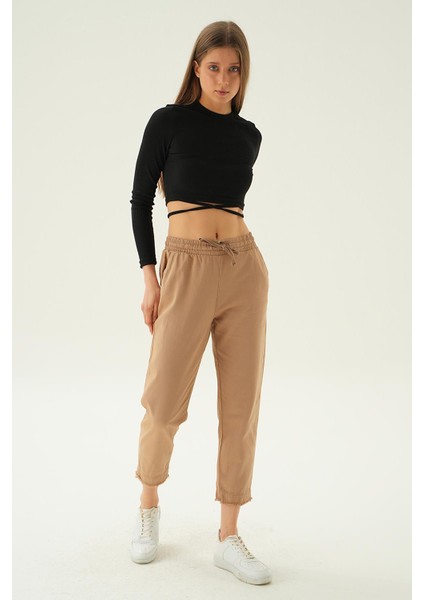 4228 Paça Püskül Pantolon Camel