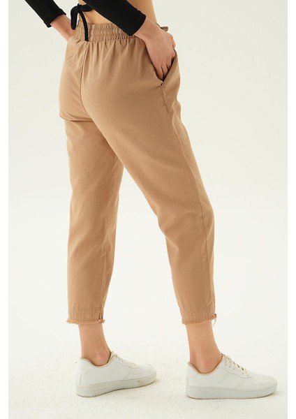 4228 Paça Püskül Pantolon Camel
