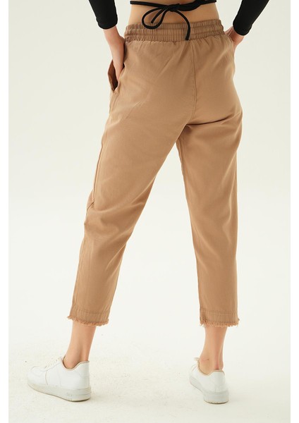 4228 Paça Püskül Pantolon Camel