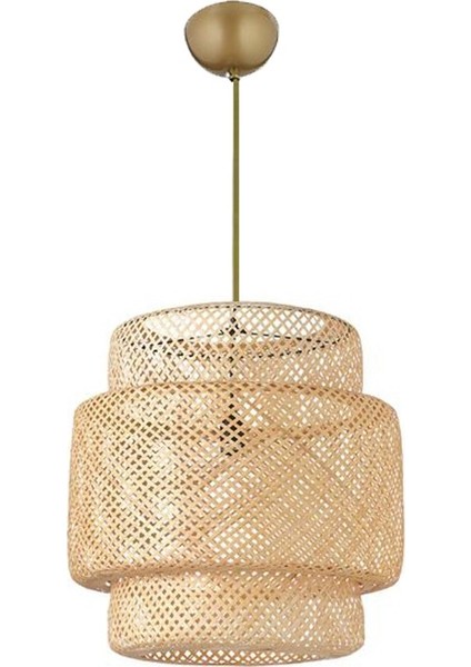 Istanbul Avize Rattan 50 cm Eskitme Tesisatlı Avize Bambu,iskandinav,bohem,modern Aydınlatma