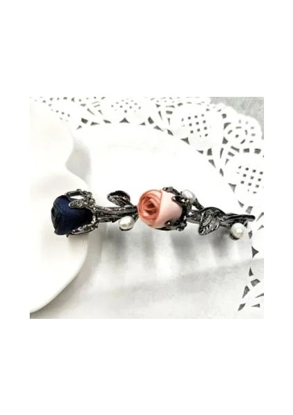 Rodyum Kaplama Basit Gül Çiçek Saç Tokası Kumaş Kristal Böceği Saç Tokası Taklidi Yaprak Saç Tokası Zarif Kadın Kız Saç Tokası Saç Aksesuarları (Yurt Dışından)