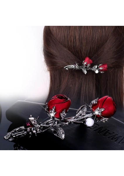 Rodyum Kaplama Basit Gül Çiçek Saç Tokası Kumaş Kristal Böceği Saç Tokası Taklidi Yaprak Saç Tokası Zarif Kadın Kız Saç Tokası Saç Aksesuarları (Yurt Dışından) fiyatları
