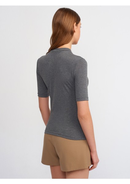 30481 Yüksek Yakalı Tshirt-Antrasit M fiyatları