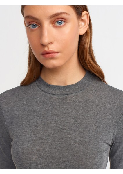 30481 Yüksek Yakalı Tshirt-Antrasit M fırsatları