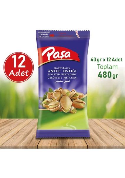 Kuruyemiş Kavrulmuş Antep Fıstığı 40 gr x 12