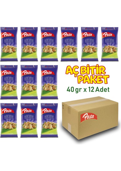 Kuruyemiş Kavrulmuş Antep Fıstığı 40 gr x 12