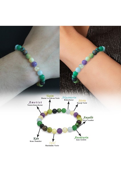 Küre Kesim Çoklu Çoklu Doğaltaş Kombinli Kadın-Erkek Şifa 2'li Set fiyatları