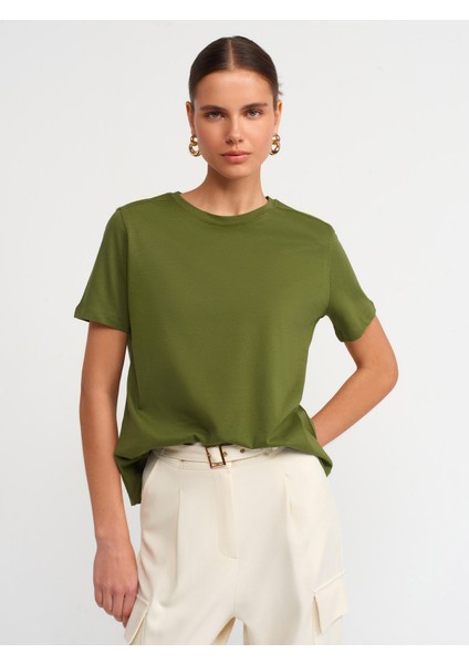 30740 Pamuklu T-Shirt-Haki