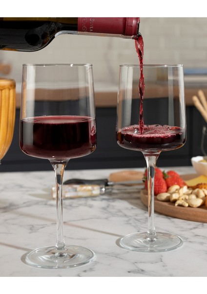 Tekno Trust 4 Parça Musette 4'lü Şarap Kadehi Seti 320 ml Cam Meşrubat Bardağı Beyaz