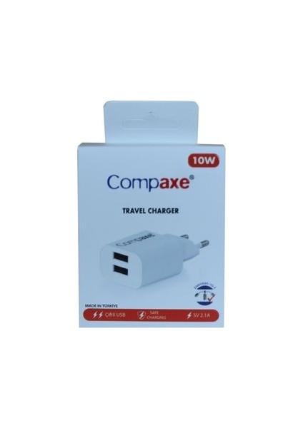 CTA-521D 5.2.1A 2usb 10W USB Ev Şarj Kafa