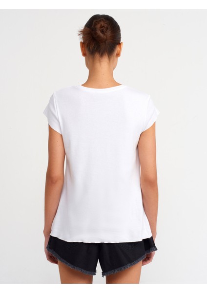 30719 Bisiklet Yaka T-Shirt-Beyaz fiyatları
