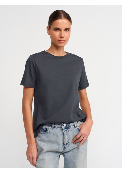 30740 Pamuklu T-Shirt-Antrasit