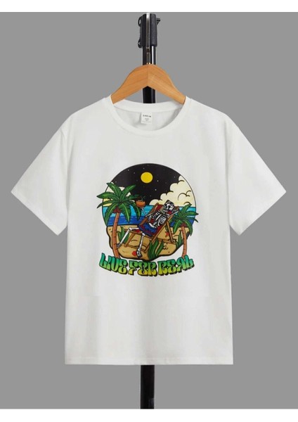Erkek Çocuk Beyaz Blue Forreal Bisiklet Yaka Tshirt