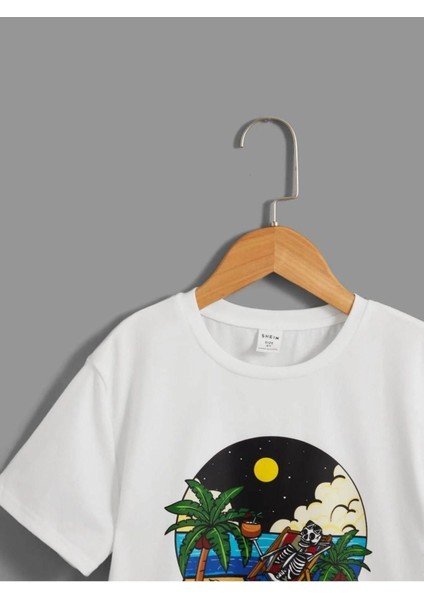 Erkek Çocuk Beyaz Blue Forreal Bisiklet Yaka Tshirt fırsatları