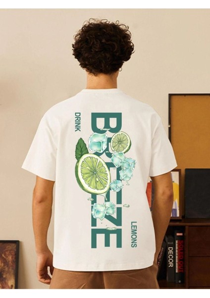 Erkek Beyaz Breeze Bisiklet Yaka Tshirt