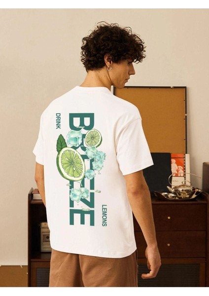 Erkek Beyaz Breeze Bisiklet Yaka Tshirt modelleri