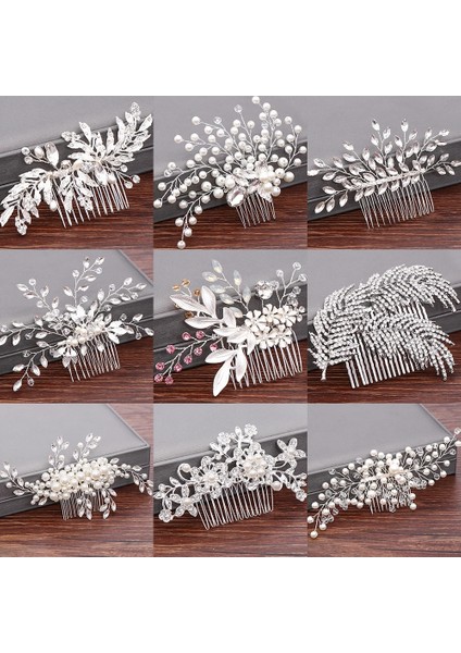 Mavi Beyaz Çinko Kaplama Düğün Saç Tarakları Kadınlar Için Gelin Saç Aksesuarları Saç Takı Gümüş Renk Inci Rhinestone Baş Takı Kadın Aksesuarları (Yurt Dışından) fiyatları