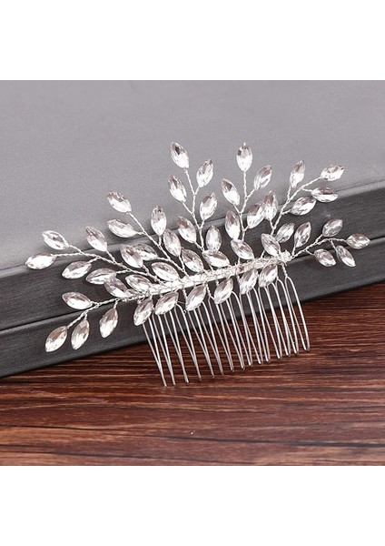 Mavi Beyaz Çinko Kaplama Düğün Saç Tarakları Kadınlar Için Gelin Saç Aksesuarları Saç Takı Gümüş Renk Inci Rhinestone Baş Takı Kadın Aksesuarları (Yurt Dışından) modelleri