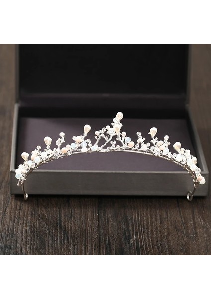 Mor Gümüş Renk Kristal Rhinestone Taç ve Tiara Düğün Saç Aksesuarları Gelin Tiaras Saç Taç Düğün Başlığı Kadın Diadem (Yurt Dışından)