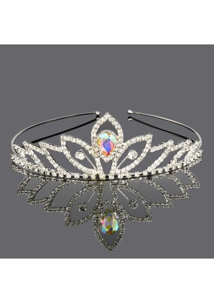 25 Renkli Prenses Düğün Gelin Nedime Tiara Taç Kafa Bandı Kızlar Kristal Rhinestone Takı Saç Aksesuarları Gelin Kafası Süsleme (Yurt Dışından)