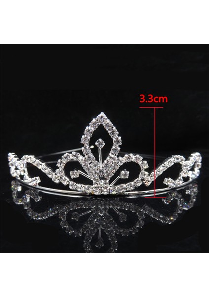 No.14 Boyutu Aınameısı Prenses Kristal Tiaras ve Taçlar Kafa Bandı Çocuk Kız Aşk Gelin Balo Taç Düğün Parti Aksesuarları Saç Takı (Yurt Dışından)