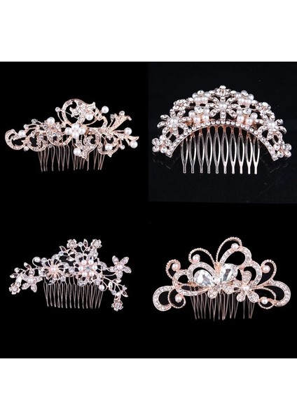 No.1 Boyutu Carddoor Yeni Moda Yapay Elmas Gül Sarı Saç Tarak Headdress Takı Yapay Elmas Inci Çiçek El Yapımı Düğün Saç Aksesuarları (Yurt Dışından) fiyatları