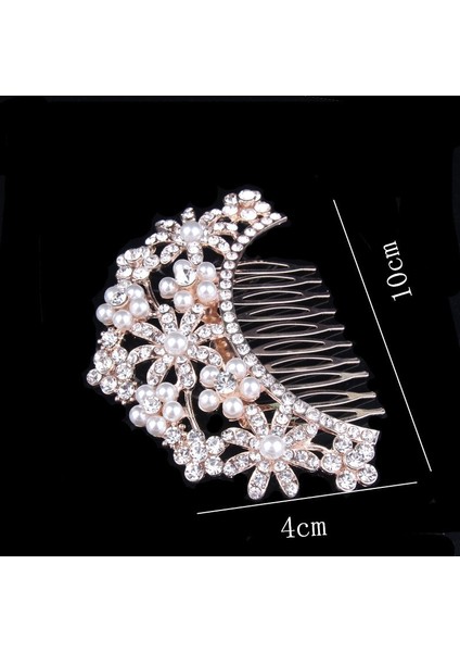 No.1 Boyutu Carddoor Yeni Moda Yapay Elmas Gül Sarı Saç Tarak Headdress Takı Yapay Elmas Inci Çiçek El Yapımı Düğün Saç Aksesuarları (Yurt Dışından) modelleri