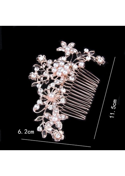 No.1 Boyutu Carddoor Yeni Moda Yapay Elmas Gül Sarı Saç Tarak Headdress Takı Yapay Elmas Inci Çiçek El Yapımı Düğün Saç Aksesuarları (Yurt Dışından) indirimleri