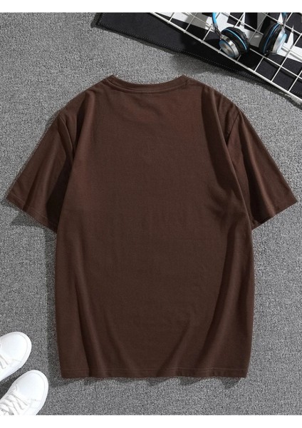 Blacksokak Unisex Kahverengi Desert Adventure Baskılı Oversize T-Shirt fiyatları