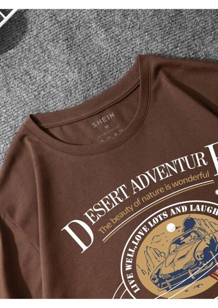 Kadın Kahverengi Desert Bisiklet Yaka Tshirt modelleri