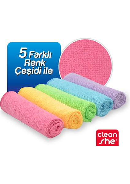 Klasik Seri Temizlik Mikrofiber Temizlik Bezi 5'li Set 32X32