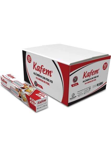 Aluminyum Folyo 45 cm x 50M 10 mic x 12 Paket (Koli)