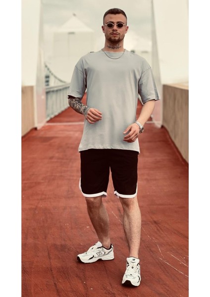 Erkek Gri Düz Oversize Tshirt fiyatları