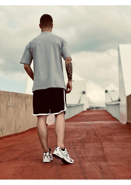 Erkek Gri Düz Oversize Tshirt modelleri