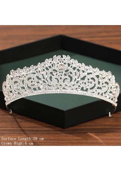 Siyah Çinko Kaplama Gümüş Renk Taç ve Tiara Düğün Saç Aksesuarları Kadınlar Için Taç Gelin Kristal Rhinestone Diadema Tiaras Gelin Tacı (Yurt Dışından)