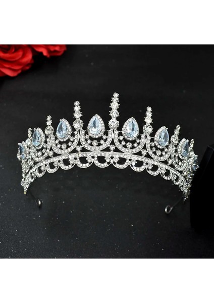 A24 Gümüş A195 Lüks Düğün Taç Gelin Taklidi Saç Takı Hediyeler Için Tiaras Kristal Saç Aksesuarları Kadın Kafa Bandı Gelin Şapkalar (Yurt Dışından)