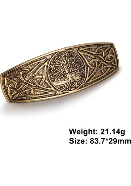 C Hayat Ağacı Altın Skyrim Viking Pusula Tokalar Vintage Muska Celtics Düğüm Nordic Runes Hayat Ağacı Barrette Saç Tokası Aksesuarları Kadınlar Için (Yurt Dışından)