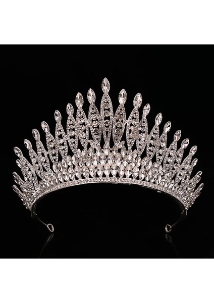 Gümüş Rengi Düğün Taç Altın Gümüş Renk Rhinestone Kristal Diadem Kraliçe Taç Prenses Tiaras Gelin Saç Takı Parti Saç Aksesuarları (Yurt Dışından) indirimleri