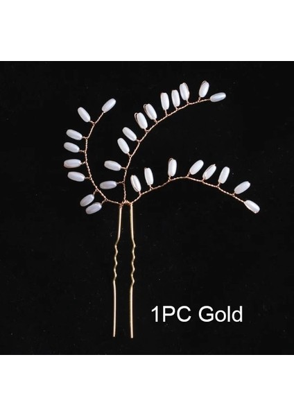 Altın Inci 1 Adet Moda Kadınlar Simüle Inci Tokalar Metal Barrette Klip Düğün Gelin Tiara Saç Aksesuarları Düğün Saç Tasarım Araçları (Yurt Dışından)