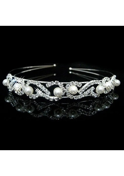 No.8 Boyutu Prenses Düğün Gelin Nedime Tiara Taç Kafa Bandı Kızlar Kristal Rhinestone Takı Saç Aksesuarları Gelin Kafası Süsleme (Yurt Dışından)