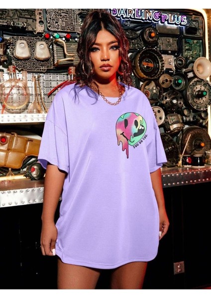 Kadın Lila You Do You Bisiklet Yaka Tshirt fırsatları