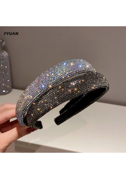 Gümüş Rengi Fyuan Parlak Tam Taklidi Bantlar Gümüş Renk Hairbands Kadife Şapkalar Kadınlar Için Saç Aksesuarları Takı Hediyeler (Yurt Dışından)