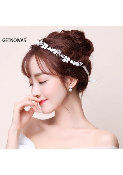H Getnoıvas Gelin Goldsilver Renk Çiçek Şerit Hairband Kafa Bandı Kadın Başlığı Tiara Düğün Gelin Saç Takı Aksesuarı (Yurt Dışından) fırsatları