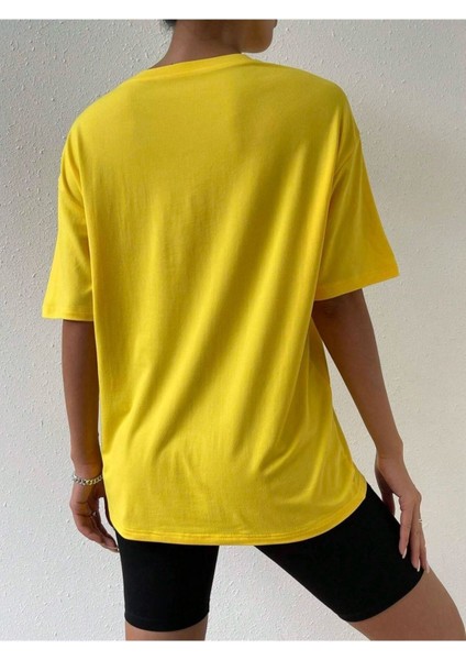Blacksokak Kadın Sarı 98 Musıc Cıty Oversize Bisiklet Yaka Tshirt fiyatları