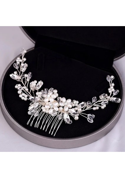 NO.51198 Beden Rhinestone Inci Gelin Saç Tarak Gelin Mucizevi Kristal Saç Tarak Tiaras Kadınlar Kız Saç Takı Düğün Saç Aksesuarları (Yurt Dışından) fiyatları