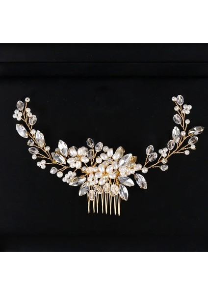 NO.51198 Beden Rhinestone Inci Gelin Saç Tarak Gelin Mucizevi Kristal Saç Tarak Tiaras Kadınlar Kız Saç Takı Düğün Saç Aksesuarları (Yurt Dışından) modelleri