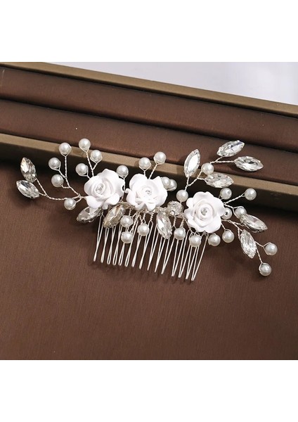 NO.51198 Beden Rhinestone Inci Gelin Saç Tarak Gelin Mucizevi Kristal Saç Tarak Tiaras Kadınlar Kız Saç Takı Düğün Saç Aksesuarları (Yurt Dışından) indirimleri