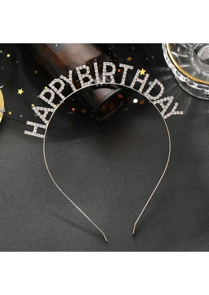 Siyah Çinko Kaplama Gül Altın Gümüş Renk Saç Bantları Mutlu Yıllar Saç Halkası Saç Bantları Moda Saç Aksesuarları Yapay Elmas Kız Çocuk Kadın Taçlar (Yurt Dışından) fırsatları