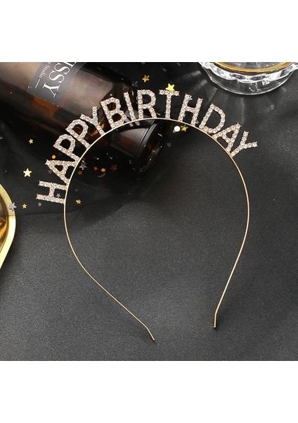 Siyah Çinko Kaplama Gül Altın Gümüş Renk Saç Bantları Mutlu Yıllar Saç Halkası Saç Bantları Moda Saç Aksesuarları Yapay Elmas Kız Çocuk Kadın Taçlar (Yurt Dışından) indirimleri